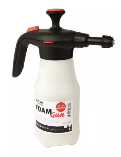 Activa Foam Gun Viton röd 1 liter – kemresistent skumspruta för effektiv applicering av rengöringsmedel