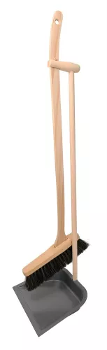 Sopset Max med träskaft – robust sopskyffel och borste i klassisk design för grovstädning i offentliga och industriella miljöer