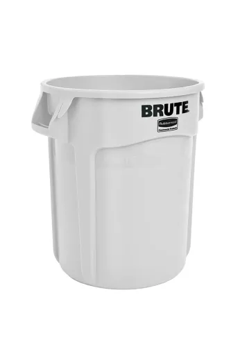 Soptunna Rubbermaid Brute vit, 76 liter – slitstark plastbehållare med robust handtag och rund design för avfallshantering