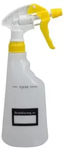 Sprayflaska Gul med text "Brukslösning" – 600 ml