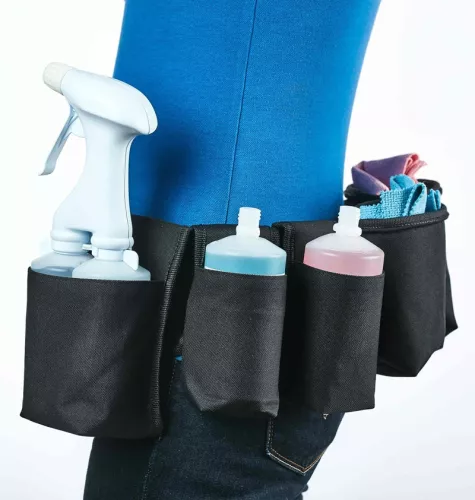 Städförkläde Tana Cleaning Belt Quick & Easy – praktiskt midjeförkläde med hållare för rengöringsflaskor och tillbehör vid professionell städning