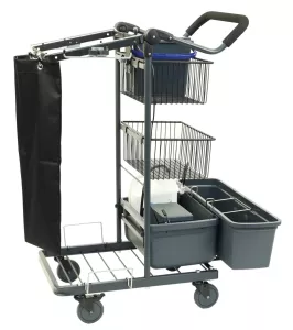 Activa Basic Control Tripp3 städvagn – kompakt och funktionell städvagn med flera hinkar och avlastningsytor för effektiv rengöring i professionella miljöer