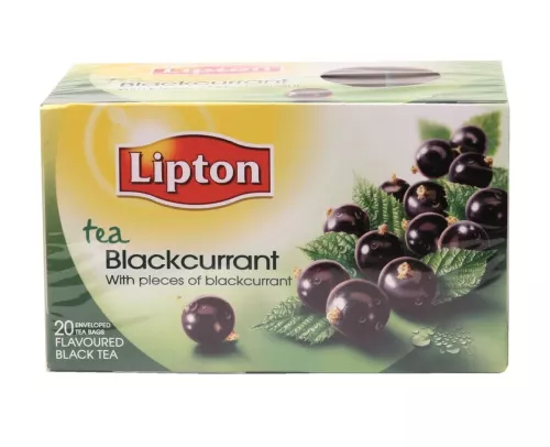 Lipton svart te Blackcurrant – 20-pack fruktigt och aromatiskt te med smak av svartvinbär