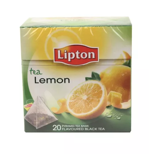 Svart te Lipton Lemon 20-pack – friskt och aromatiskt citronte i praktiska tepåsar
