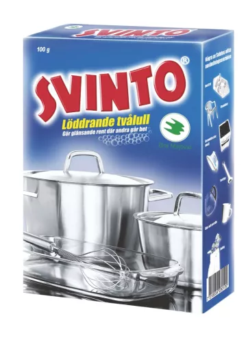 Svinto stålull 100 g – finfördelad tvålbehandlad stålull för effektiv rengöring av grytor, spisar, ugnar och andra hårt smutsade ytor