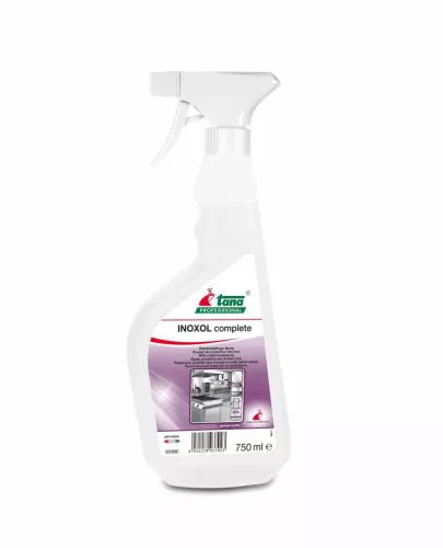 Rengöringsmedel Tana Inoxol Complete 750 ml – för rengöring och vård av rostfria ytor, lämnar blank finish utan ränder