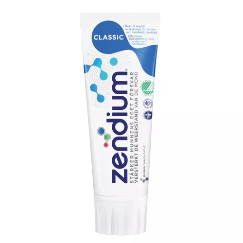 Tandkräm Zendium Classic 75 ml – skonsam och effektiv tandkräm som stärker munnens naturliga försvar och skyddar tänder och tandkött