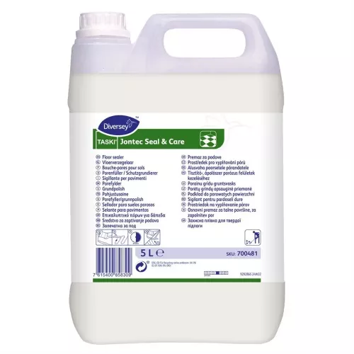 Taski Jontec Seal & Care 5L – golvvårdsmedel som rengör, förseglar och skyddar hårda golv, ger slitstark yta och långvarig finish inom professionell städning