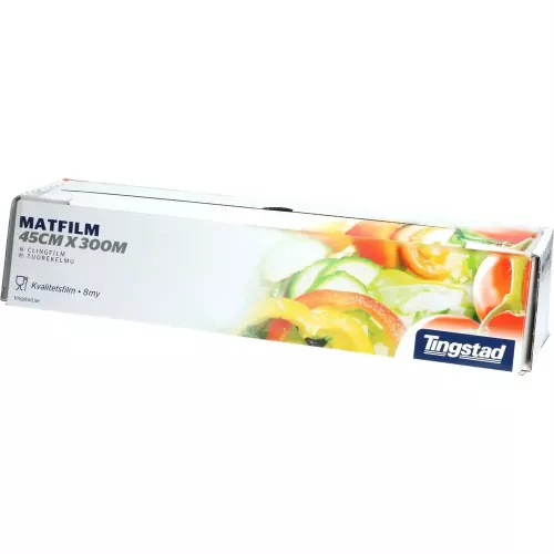Tingstad storköksfilm PVC 45 cm x 300 m – livsmedelsgodkänd plastfilm för förvaring och täckning, hög vidhäftning och idealisk för storkök och catering