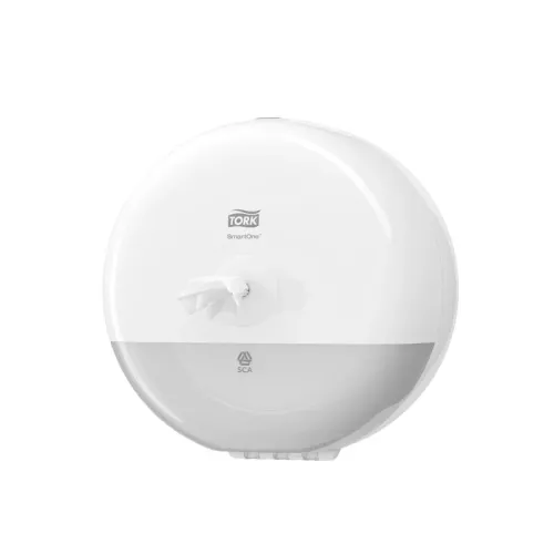 Toalettpappersdispenser Tork SmartOne Mini T9 – hygienisk och kompakt enrullsdispenser för kontrollerad pappersutmatning