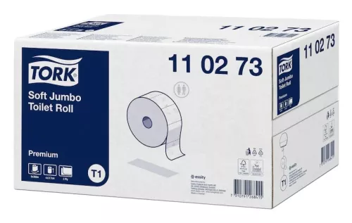 Tork Jumbo toalettpapper T1 vitt – mjukt premiumpapper för högkapacitetsdispenser i offentliga miljöer
