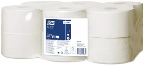 Toalettpapper Tork Mini Jumbo Universal T2 Nature – prisvärt och hållbart toalettpapper för högfrekventa hygienutrymmen