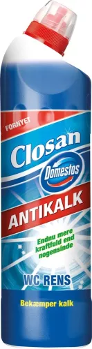 Domestos Closan Anti-Kalk WC-rengöring – kraftfull toalettrengöring mot kalk och smuts  Toalettrengöring från Domestos – Closan Anti-Kalk med fräsch doft och effektiv kalklösare