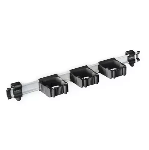 Toolflex One skena 54 cm svart med 3 hållare – väggmonterad lösning för organiserad upphängning av redskap