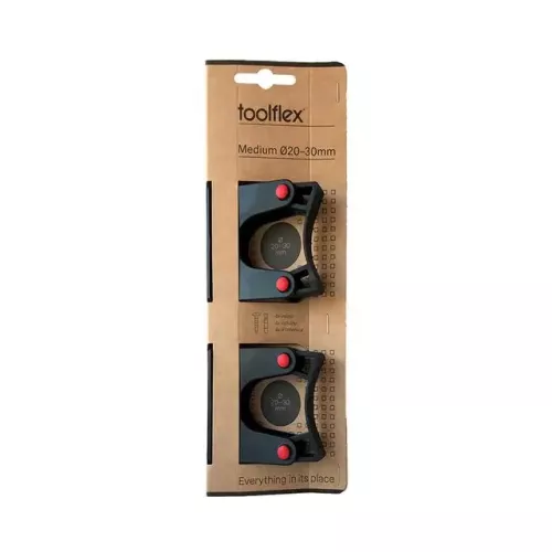 Toolflex Original Medium 2-pack svart – hållbara och praktiska hållare för upphängning av redskap och verktyg
