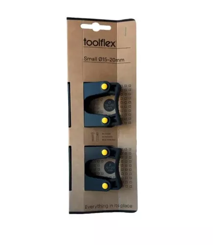Toolflex Original Small 2-pack svart – kompakta och slitstarka hållare för upphängning av mindre redskap och verktyg