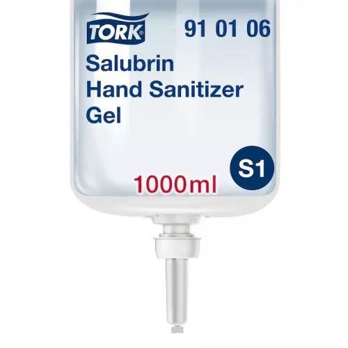 Tork återfuktande Salubrin Alcogel handdesinfektion S1 refill i transparent plastflaska – alkoholbaserad, bakteriedödande och återfuktande handdesinfektion, kompatibel med To