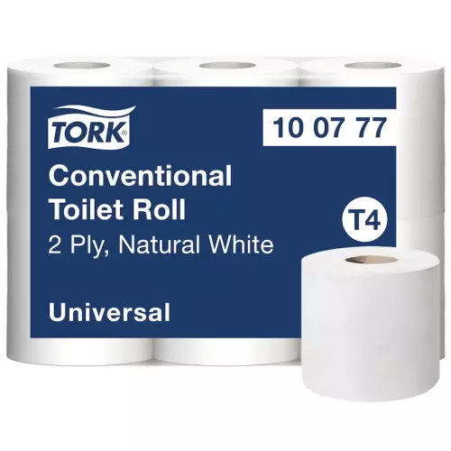 Tork extra långt toalettpapper 2-lag vit – mjukt och slitstarkt toalettpapper med extra lång rullängd för effektiv användning