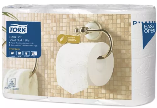Tork Extra Mjukt toalettpapper 4-lager – 42 rullar premiumkomfort för hotell och kontor  4-lagers toalettpapper från Tork – extra mjukt och lyxigt, 42-pack, artikel 19 1