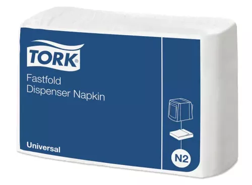 Tork Fastfold vit dispenserservett 1-lag Universal N2 – prisvärda och praktiska servetter för dispenser i restaurang, café och servering