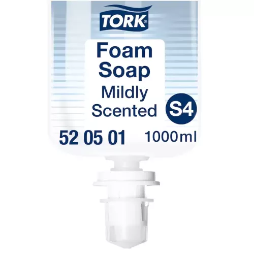Tork Mild skumtvål S4 1000 ml refill – återfuktande och dermatologiskt testad handtvål med mild doft, kompatibel med Tork S4 dispensersystem för effektiv handhygien i kontor, skola och offentliga miljöer
