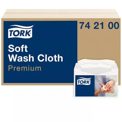 Tork mjuk tvättlapp 1-lag 30x19,2 cm Premium – extra mjuka och skonsamma tvättlappar för hygienisk rengöring