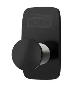 Tork väggkrok rostfri svart i stilren och slitstark design, väggmonterad krok i rostfritt stål för upphängning av handdukar och utrustning, idealisk för badrum, kök och professionella hygienmiljöer