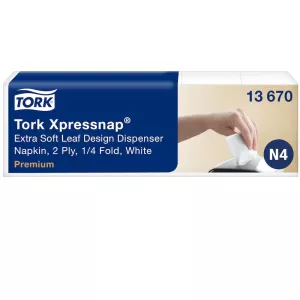 Tork Xpressnap Extra Mjuk Vit Dispenserservett 2-lag Löv Premium N4