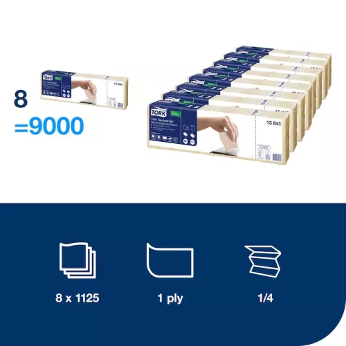 Tork Xpressnap natur dispenserservett N4 1-lag med miljötryck – miljövänliga servetter för dispenser i restaurang och café