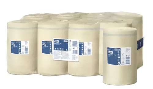 Tork Basic Universal M1 torkpapper gul – 11 rullar centrummatad universalpapper för enklare avtorkning