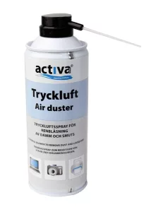 Activa tryckluft 520 ml – kraftfull luft på burk för dammrengöring av tangentbord, elektronik och svåråtkomliga utrymmen
