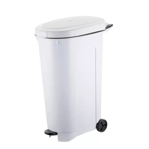 Tunna Bama 100L vit med lock – Rymlig och tålig plasttunna med tätslutande lock, perfekt för hygienisk avfallshantering i kök, industri och offentlig miljö