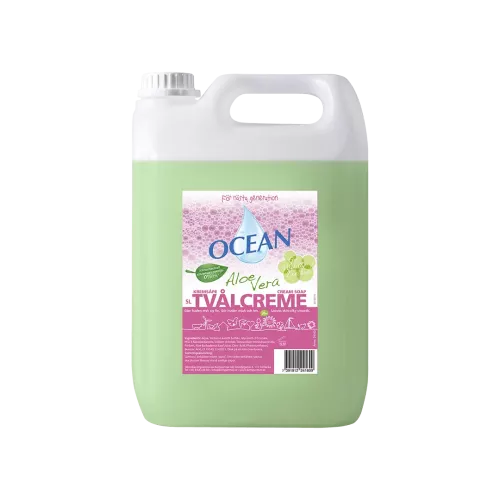 Tvålcreme Aloe Vera 5L – återfuktande flytande tvål med aloe vera för skonsam handtvätt, storpack för vård, städ och hygienutrymmen