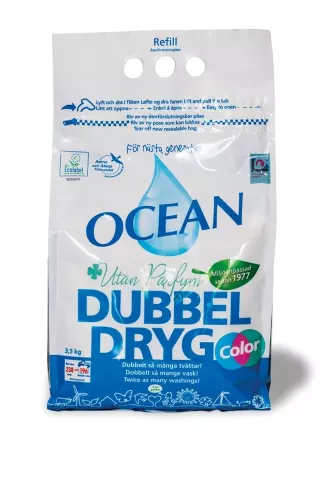 Tvättmedel Ocean Dubbeldryg Refill oparfymerad – koncentrerat och skonsamt tvättmedel för känslig hud
