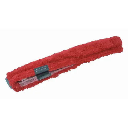 45 cm röd tvättpäls Unger MicroStrip – mikrofiberpäls med hög absorptionsförmåga och skrubbremsa