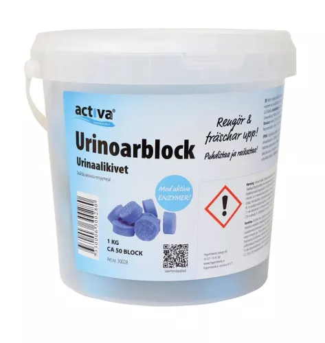 Activa Bio Enzym urinoarblock 1 kg – biologiskt nedbrytbara block för luktbekämpning och rengöring av urinoarer