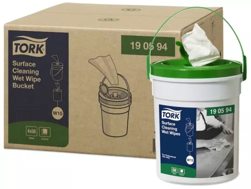 Tork våtdukar för ytrengöring – färdiga rengöringsdukar i praktisk förpackning, 58 st