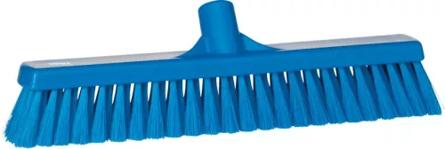 Vikan golvborste 43,5 cm med mjuka blå borststrån och hygienisk design för effektiv rengöring av släta golv