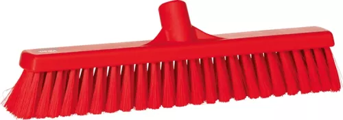Vikan golvborste mjuk 43,5 cm röd – hygienisk borste med mjuk borst för effektiv rengöring av släta golvytor i färgkodade zoner