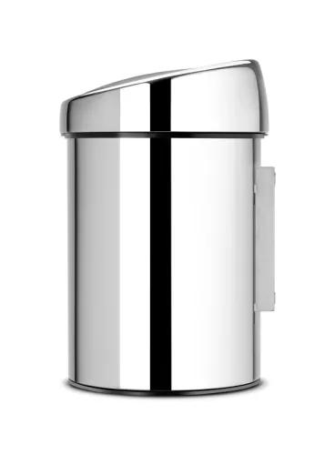 Elegant vipplockskorg Brabantia Touch Bin – blankborstad finish för stilrena miljöer
