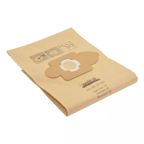 Wetrok Twinvac 18 dammsugarpåsar 10-pack – original dammsugarpåsar för effektiv dammupptagning med hög filtreringsförmåga, slitstarkt material och säker passform, anpassade för professionell städning