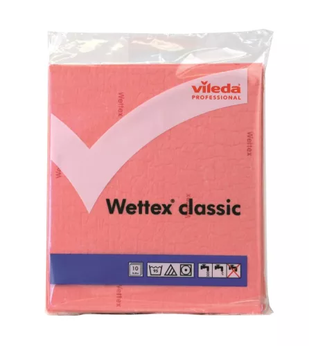 Röda Wettex Classic 10 st – mjuka, komposterbara städdukar för effektiv avtorkning av ytor