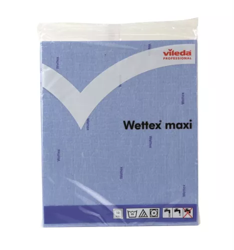 Wettex Maxi dukar i blått, förpackning med 10 extra stora svampdukar för absorberande och effektiv rengöring av alla ytor