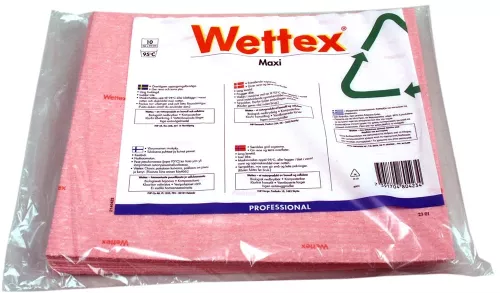 Wettex Maxi röd – extra stor och absorberande disktrasa i 10-pack för effektiv avtorkning och rengöring