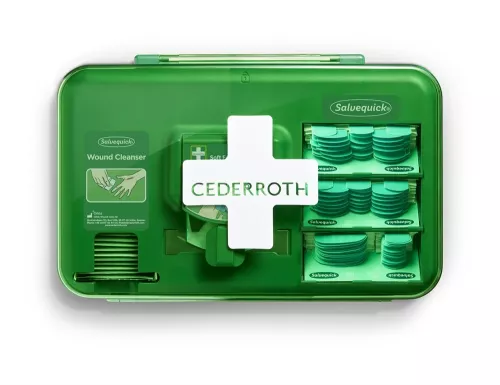 Wound Care Dispenser Blue Cederroth – praktisk plåster- och sårvårdsstation för snabb tillgång vid mindre olyckor