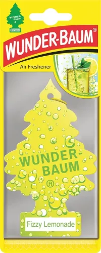 Wunder-Baum Fizzy Lemonade luftfräschare – granformad luftfräschare för bil med fräsch och uppiggande citrusdoft, långvarig effekt och klassisk granform, anpassad för bilens interiör och små utrymmen