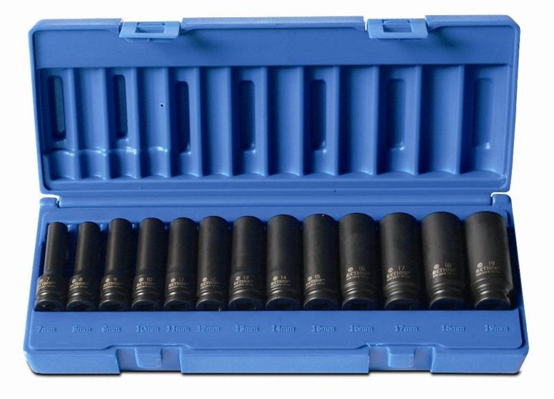 Hylssats 3/8" 6-kant Långa, 13 Delar