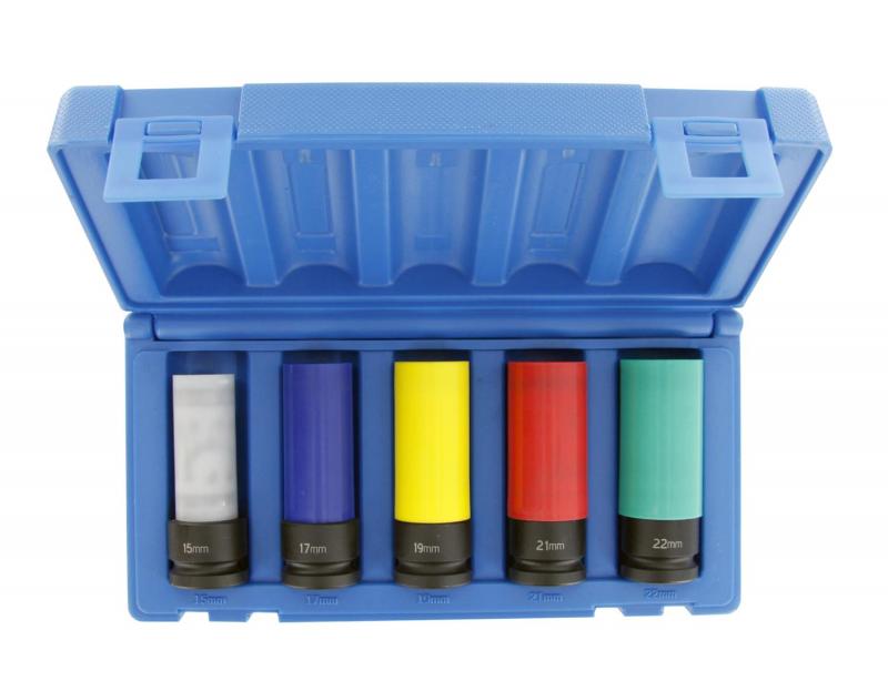 Hylssats 1/2" för Hjulmutter, 5 Delar