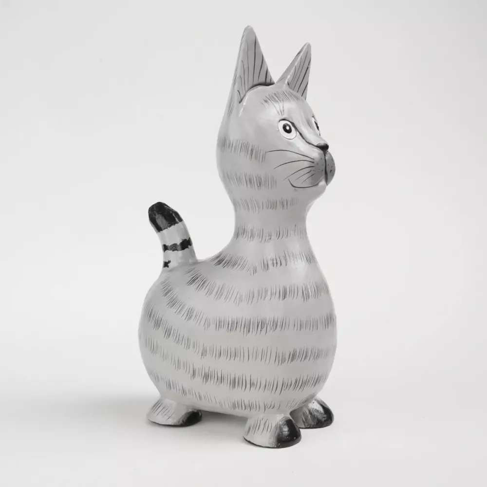 Dekorativ Kattfigur Grå