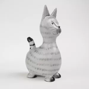 Dekorativ Kattefigur Grå